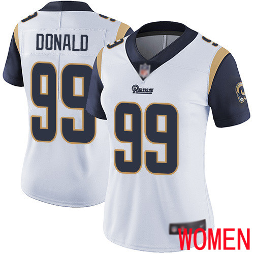 Los Angeles Rams Limited White Women Aaron Donald Road Jersey NFL Football #99 Vapor Untouchable->women nfl jersey->Women Jersey